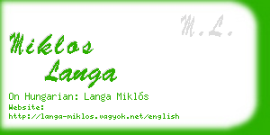 miklos langa business card